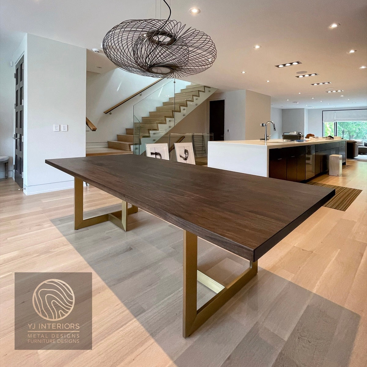 Charcoal Walnut Trio Dining Table – yjinteriors