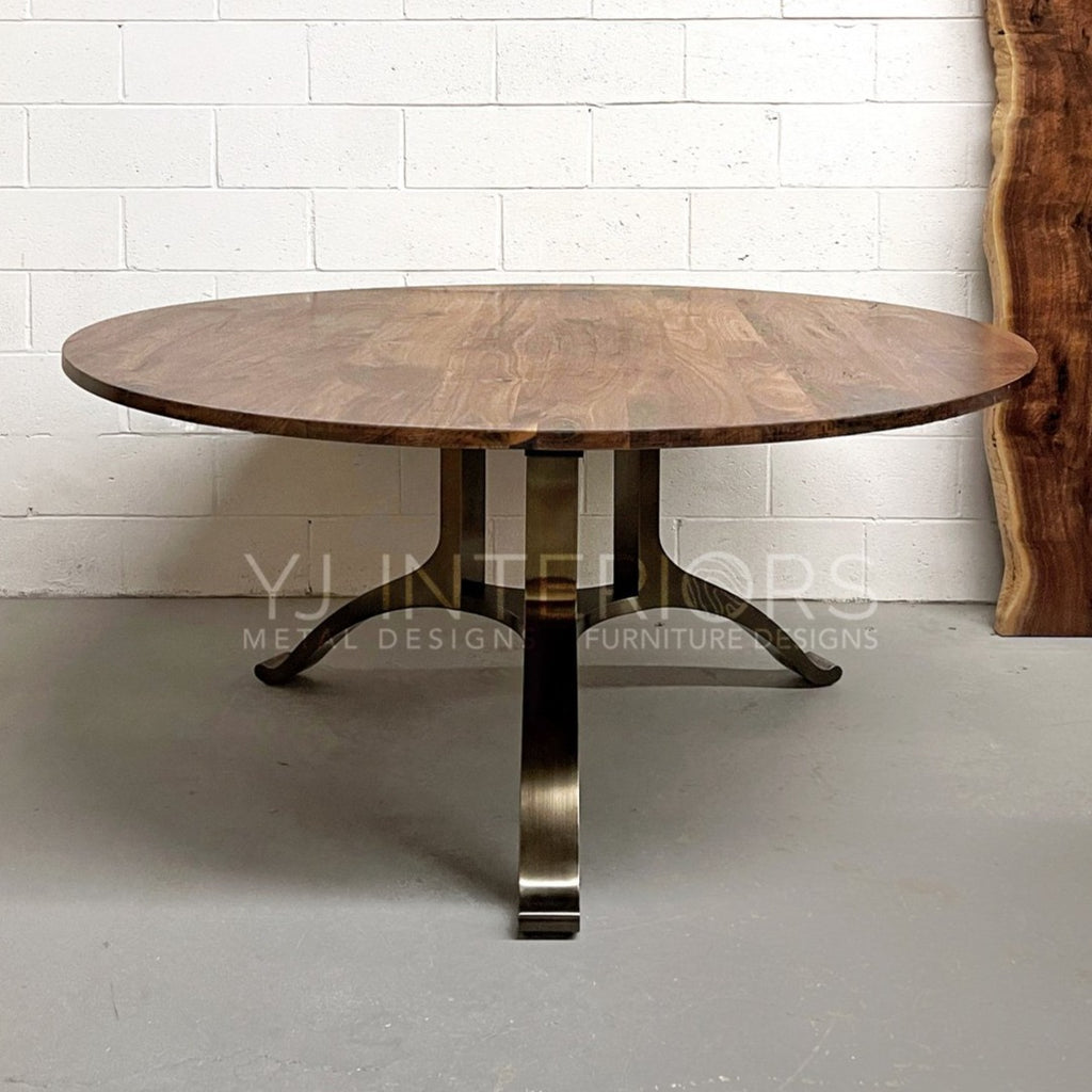 Round Bronze Wishbone Table