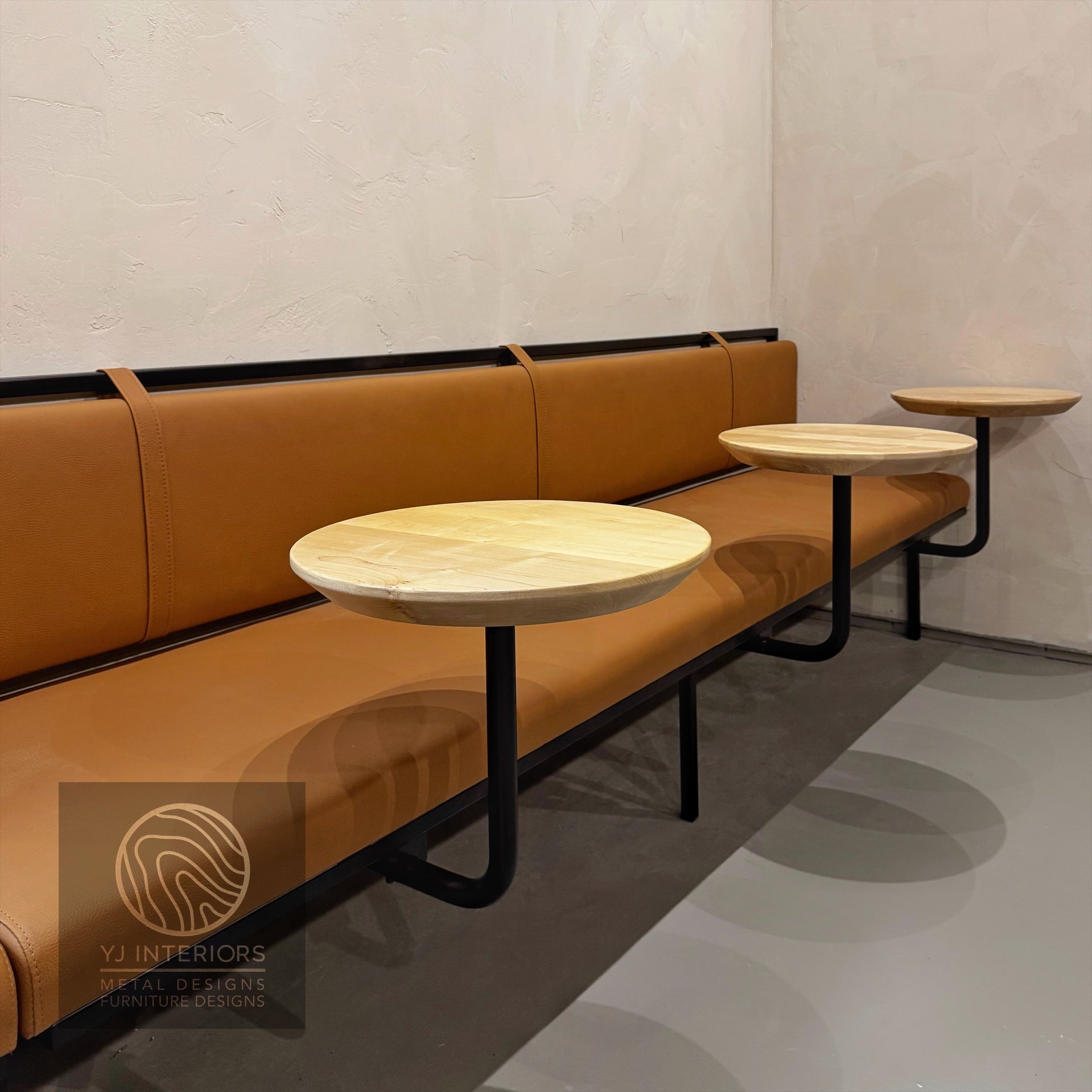 coffee shop bench round table