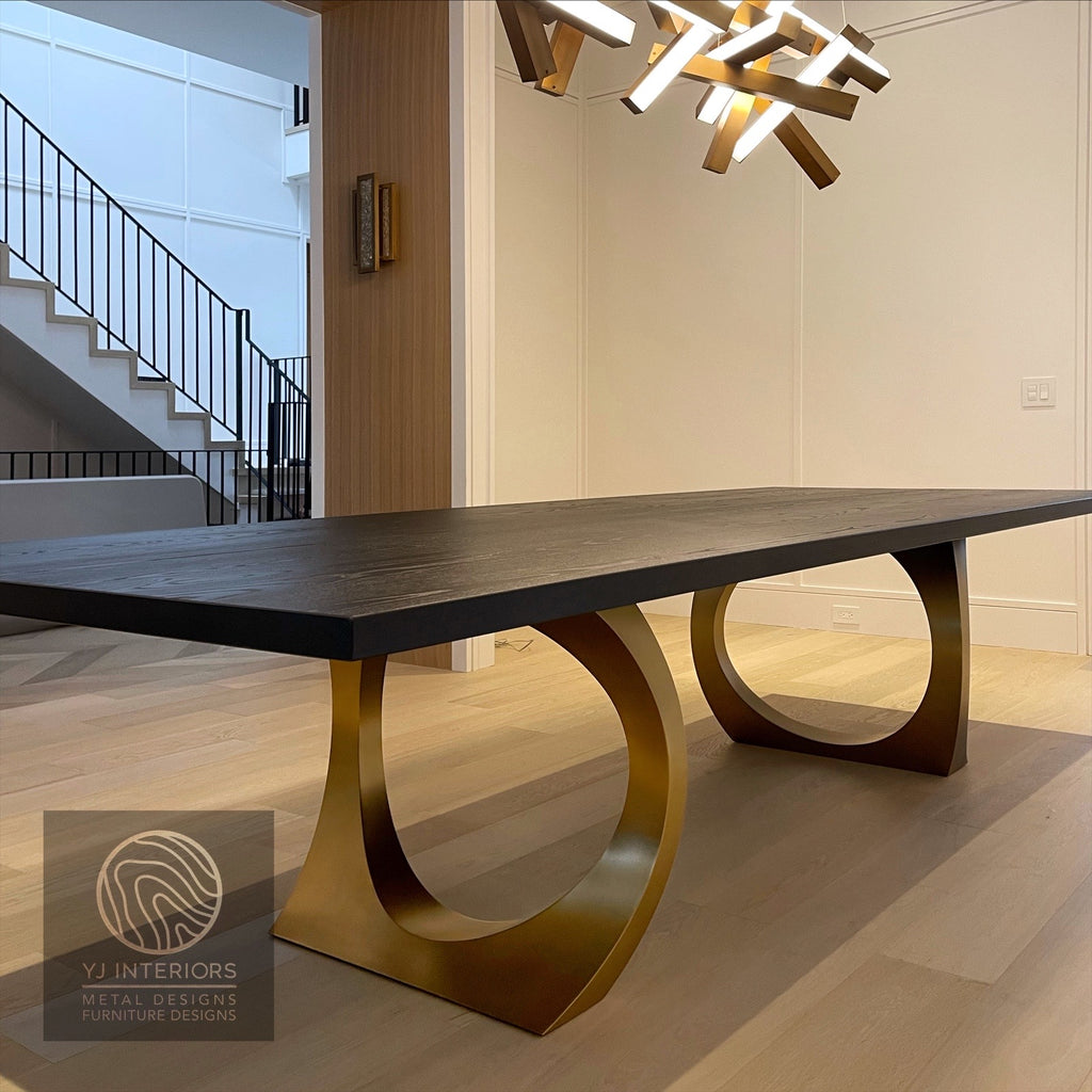 Carbon Black Brass Halo Table