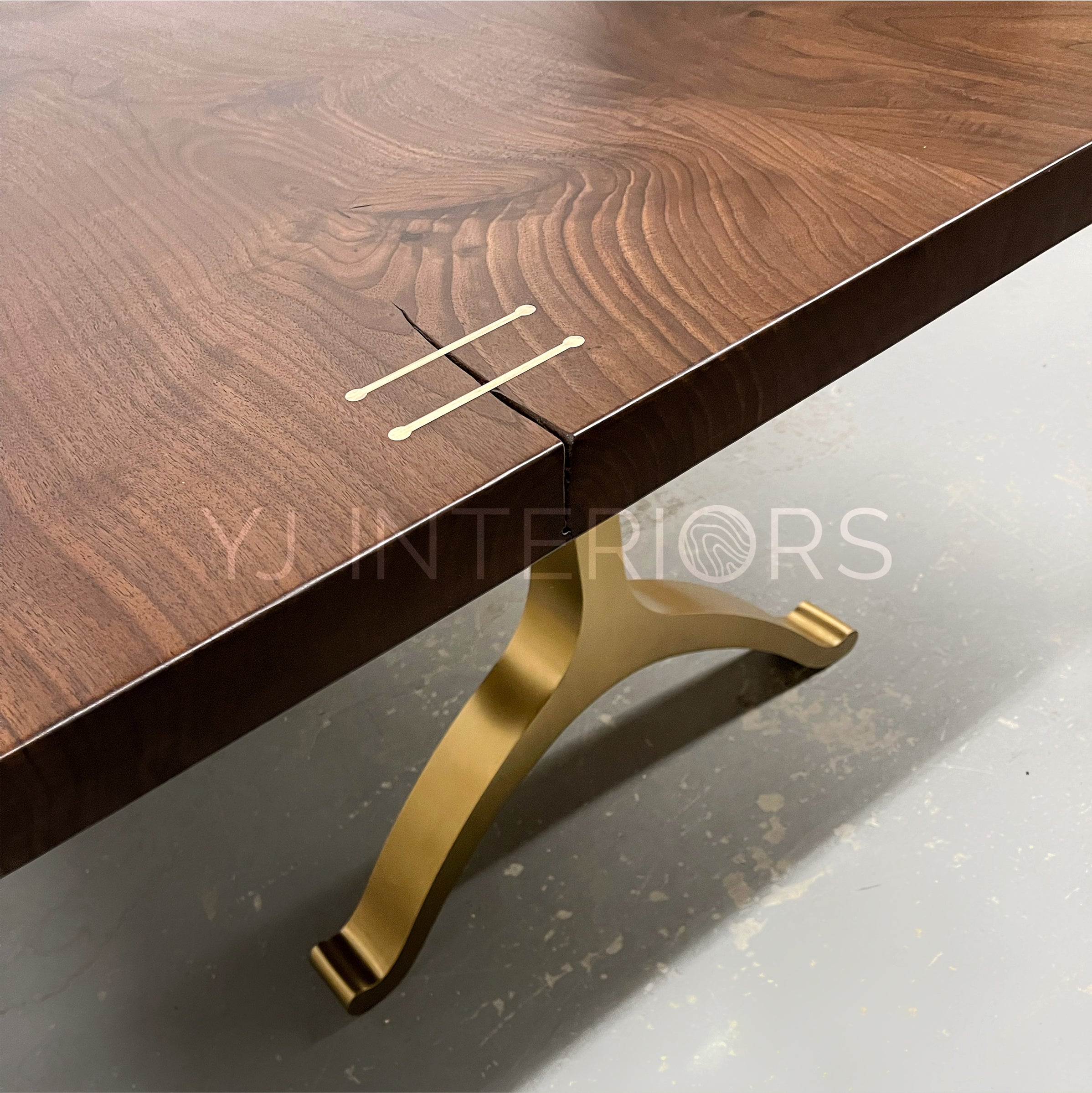 Brushed brass Y-shape wishbone table legs 29x28