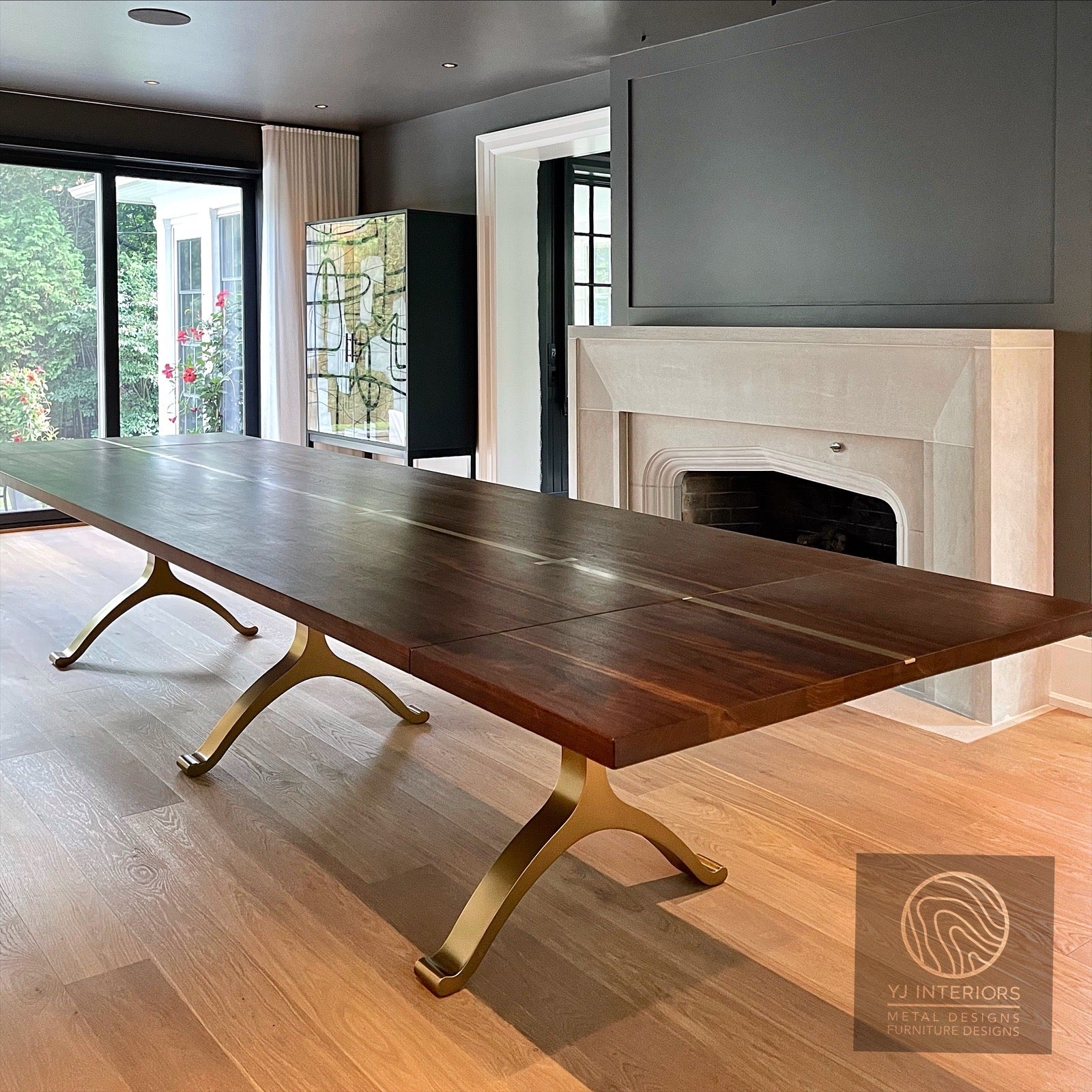 Brushed brass Y-shape wishbone table legs 29x28