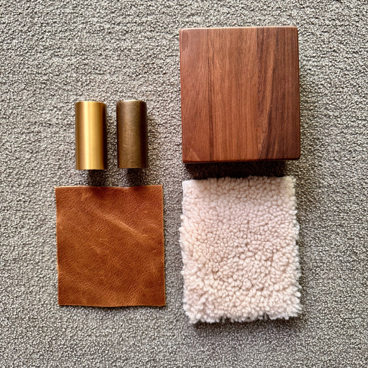 The Ren Upholstered Counter Stool (COL) - Sheepskin Shearling and Natural Walnut