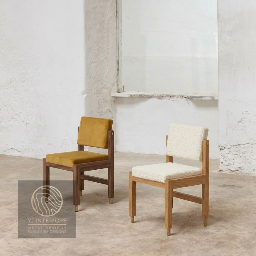 The Kodi Dining Side Chair - Mustard Velvet