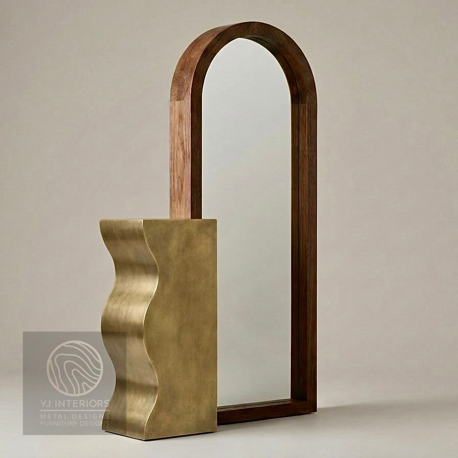 The Ona Sculptural Standing Arch Mirror