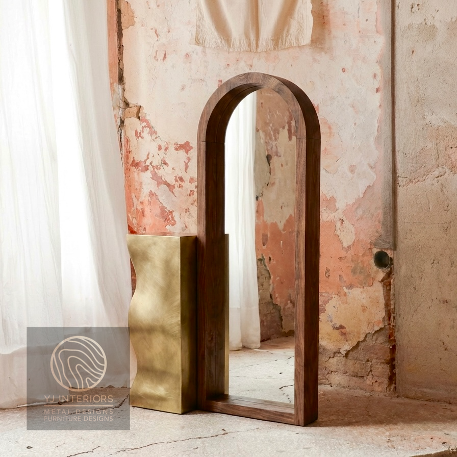 The Ona Sculptural Standing Arch Mirror
