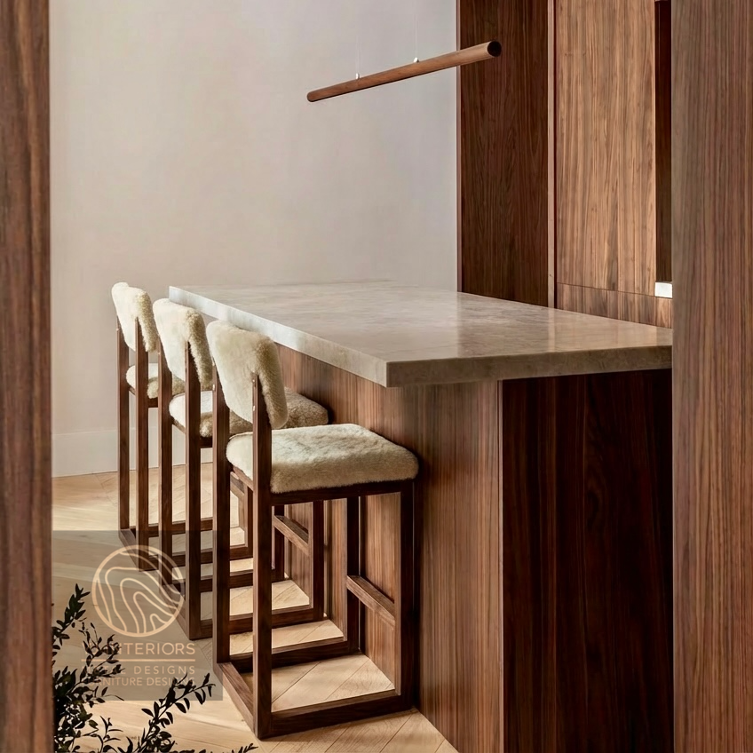 The Ren Counter Stool (COL) - Sheepskin Shearling