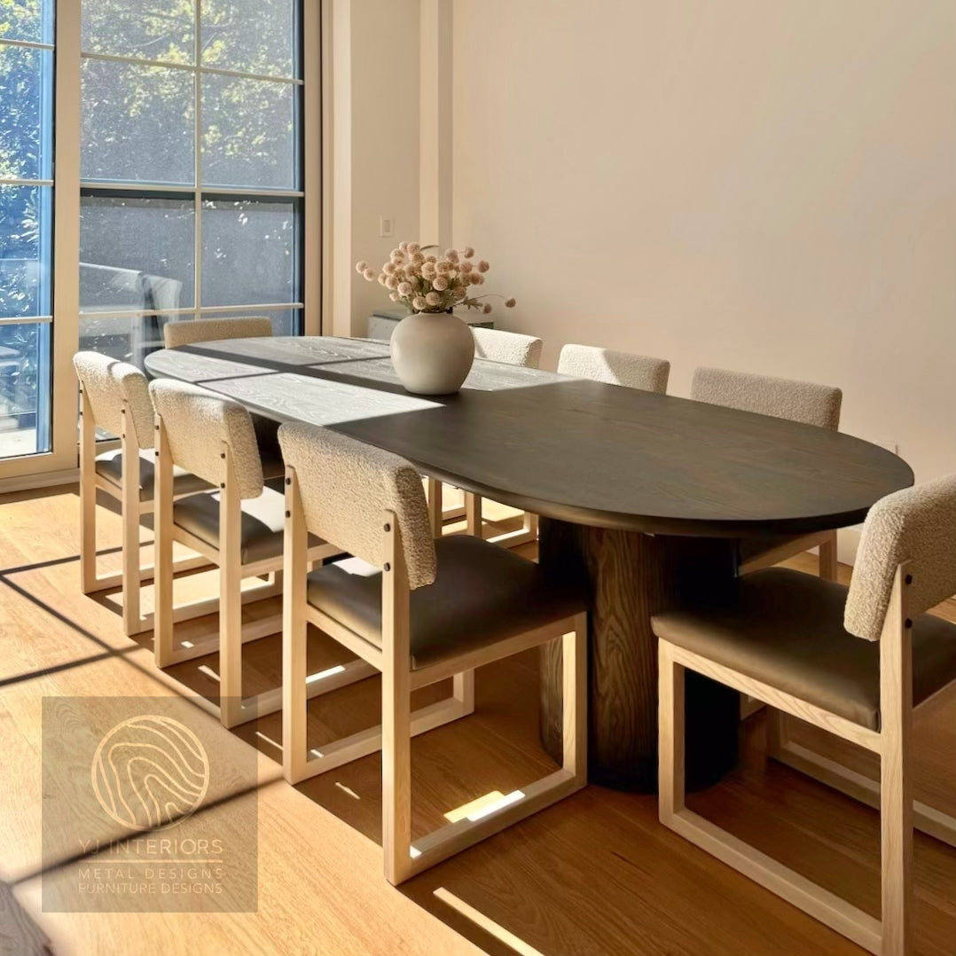 ren dining chair, sq chair, boucle chair