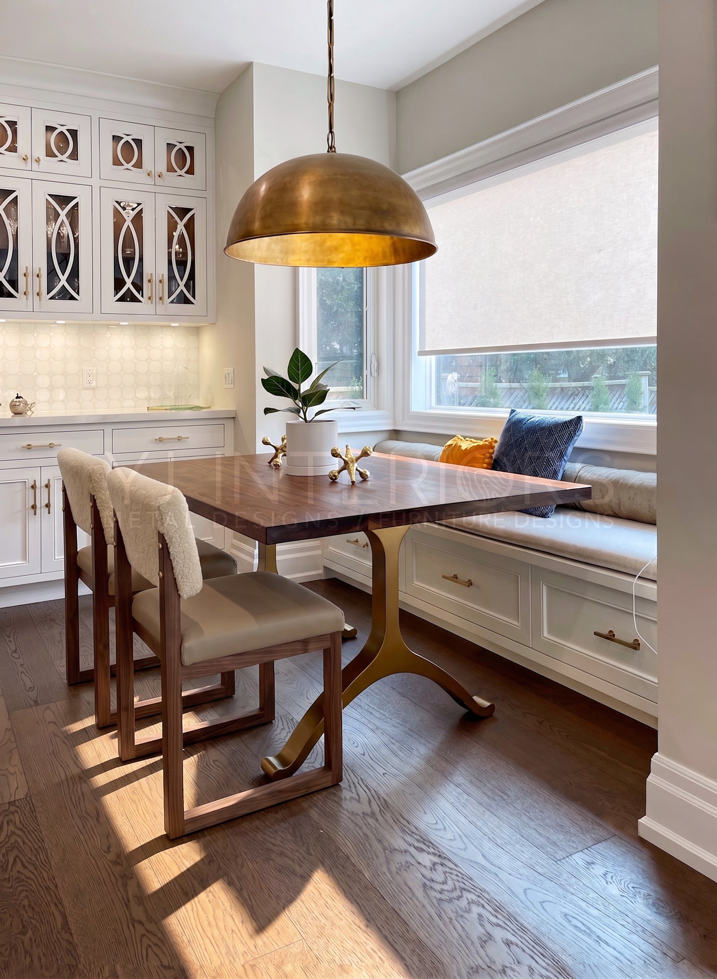 The Ren Dining Side Chair (COL) - Sheepskin Shearling and Leather