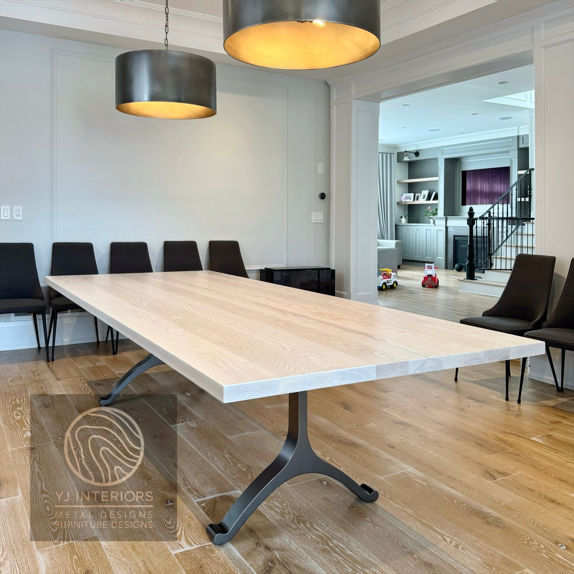 Blackened Y-shape wishbone table legs 29x28