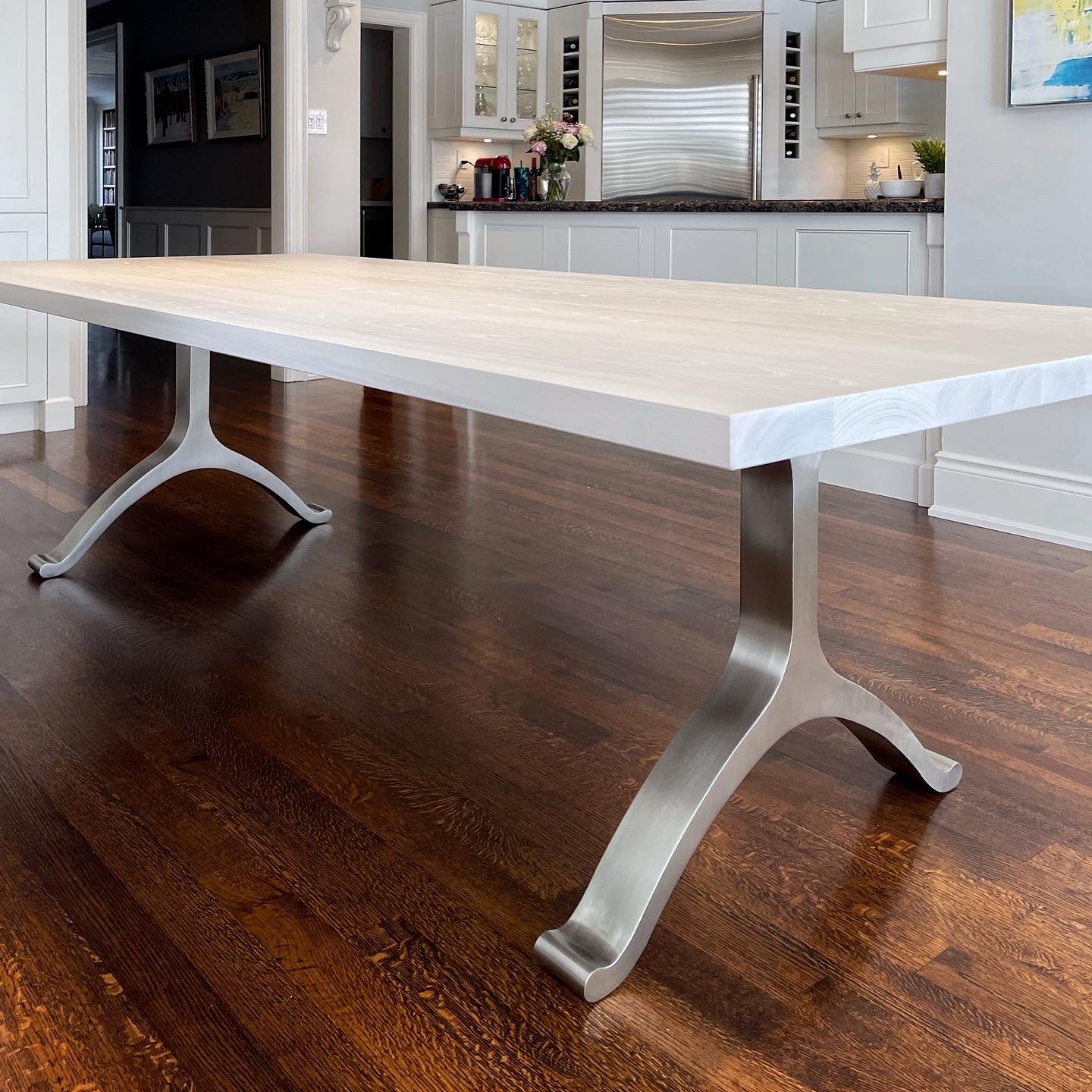 Nickel Y-shape wishbone table legs for DIY table