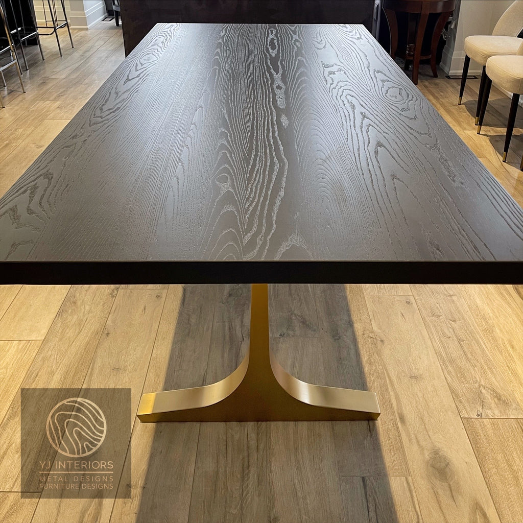 brass hudson knight dining table