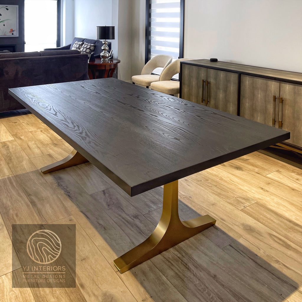 brass hudson knight dining table