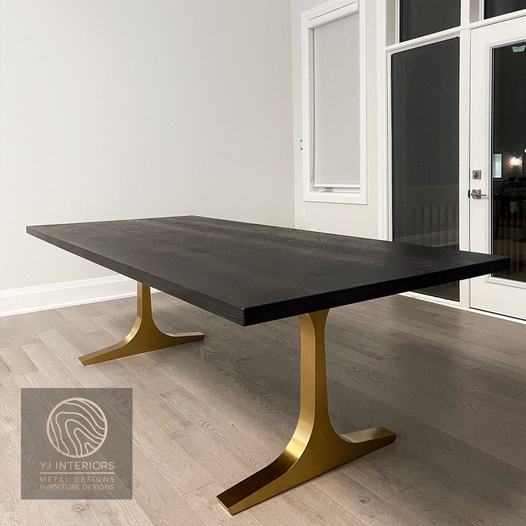 Carbon Black Brass Thea Table