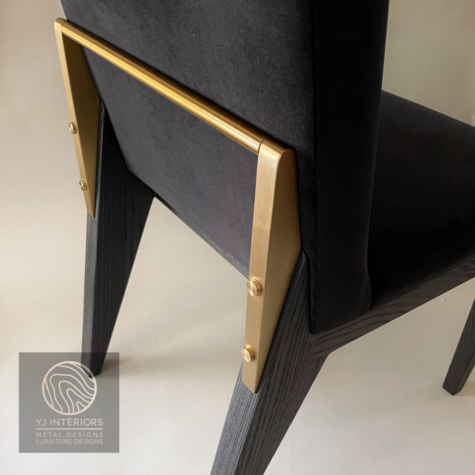 black brass chair