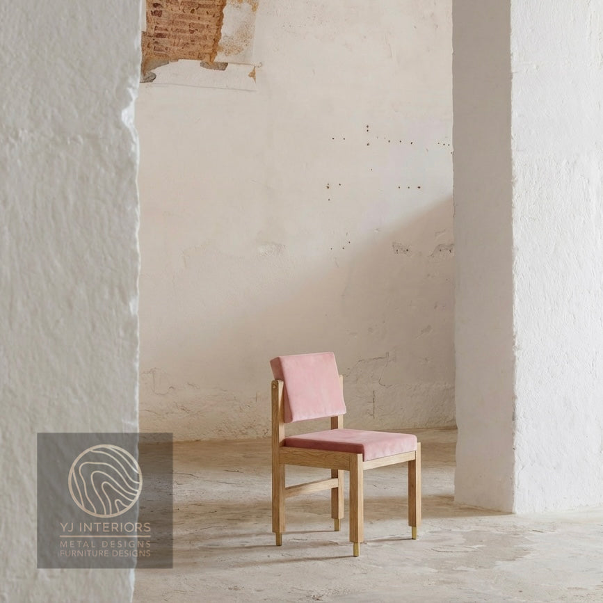 The Kodi Dining Side Chair - Dusty Rose Pink Velvet