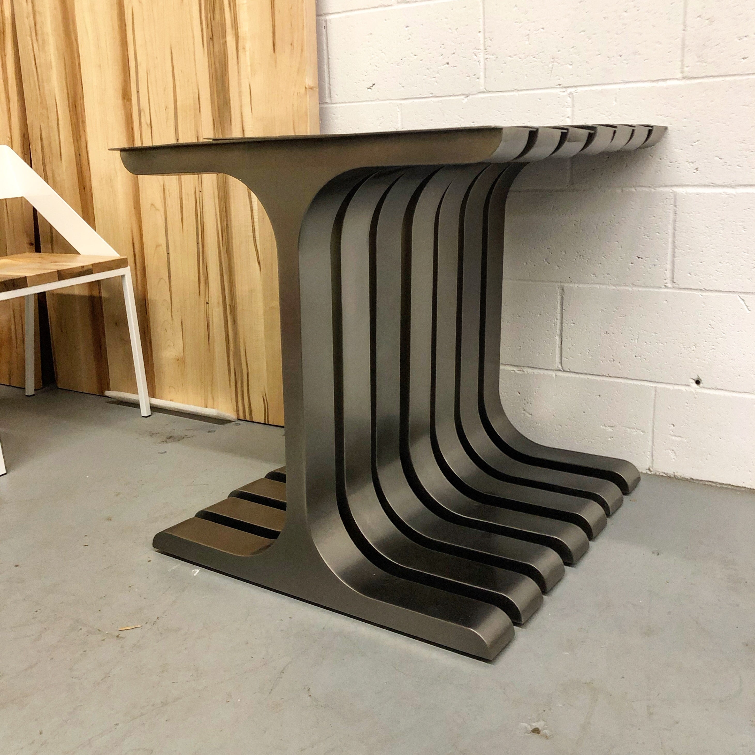 Live Edge Black Walnut Table with Blackened T Legs