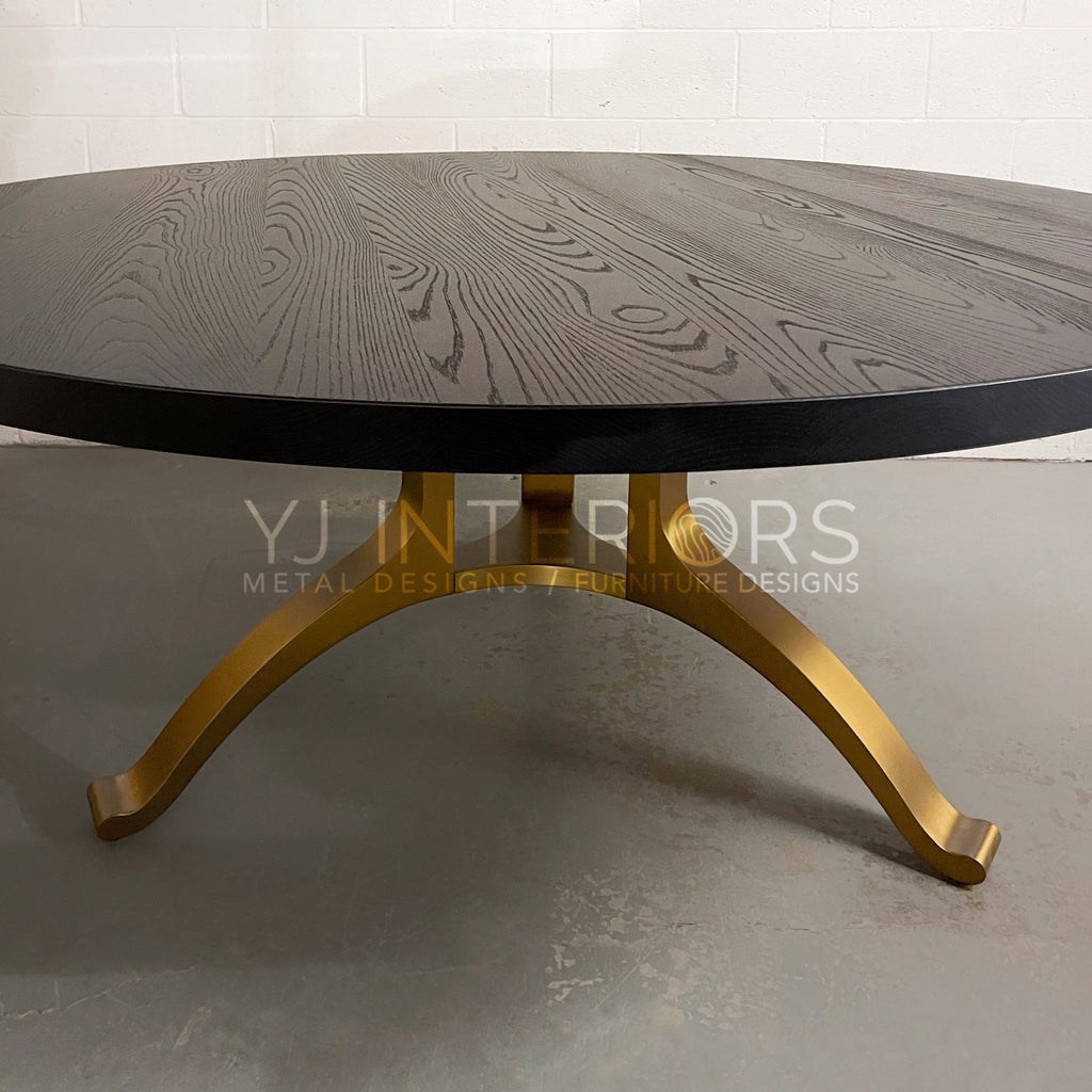 Carbon Black Brass Tripod Wishbone Table