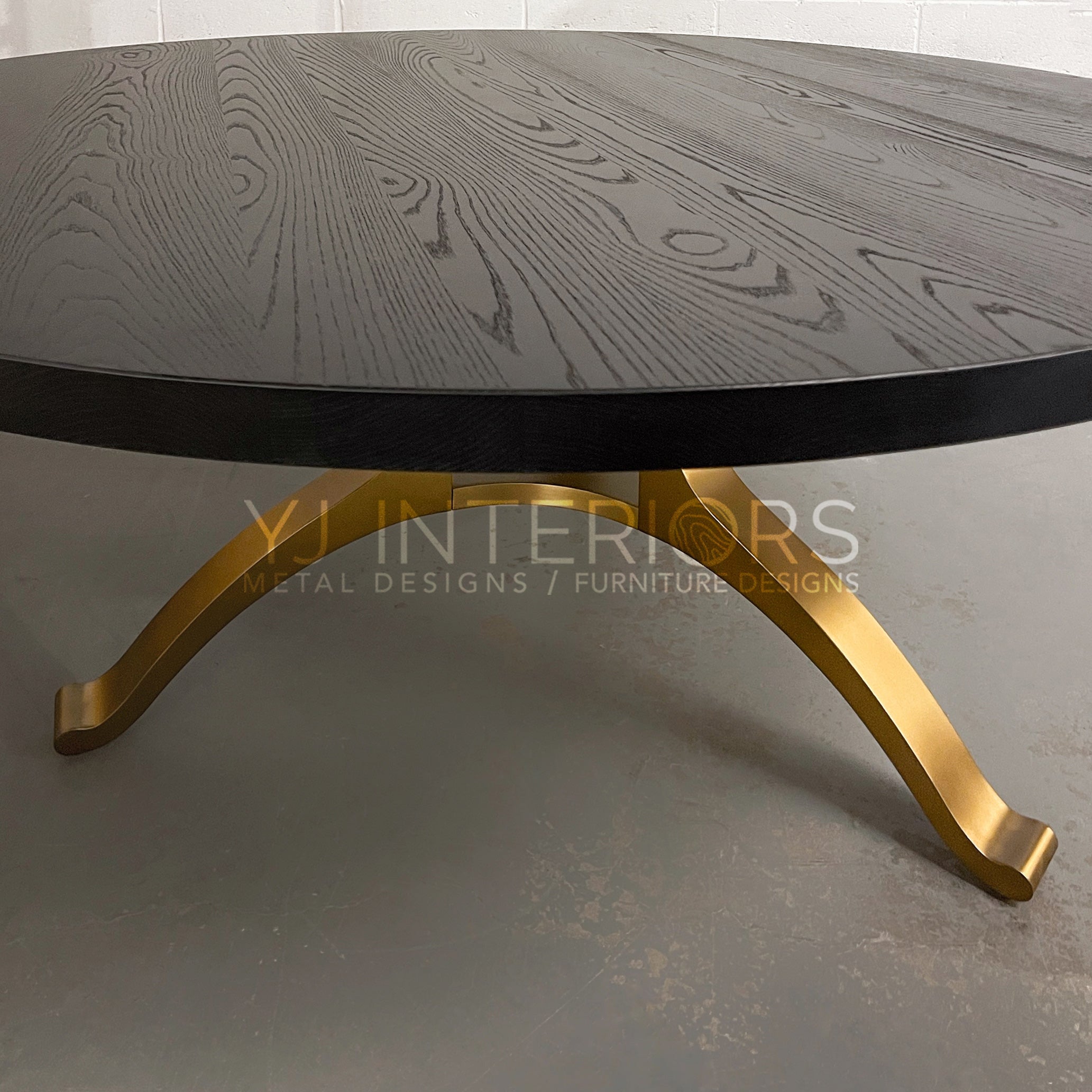 Carbon Black Brass Tripod Wishbone Table