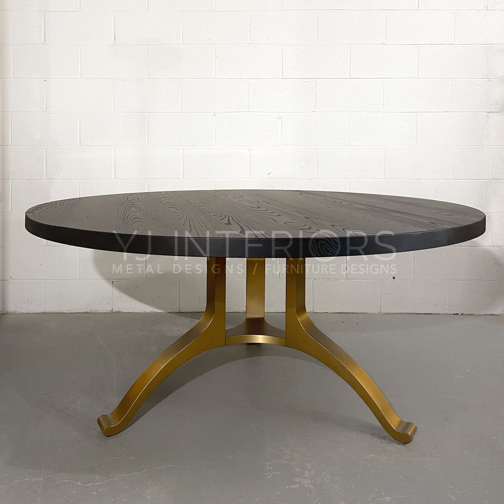 Carbon Black Brass Tripod Wishbone Table