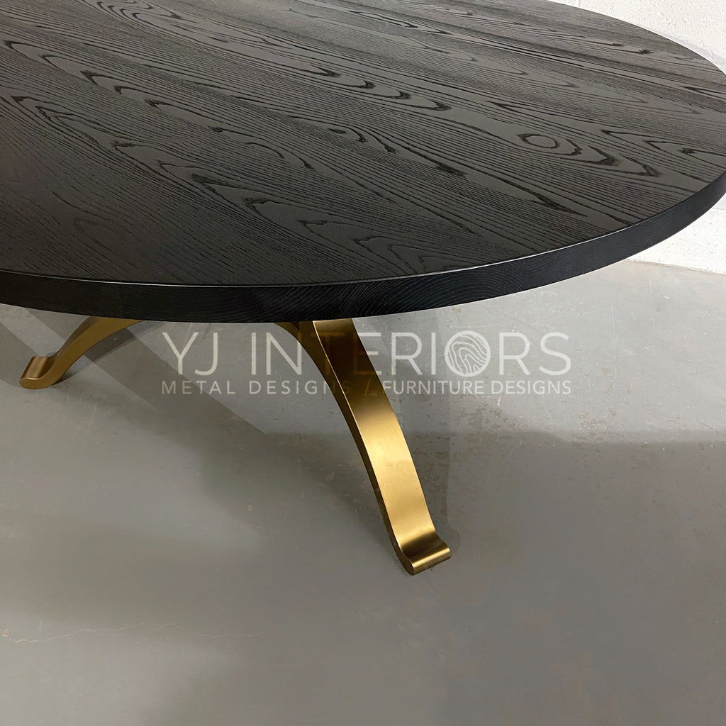 Carbon Black Brass Tripod Wishbone Table