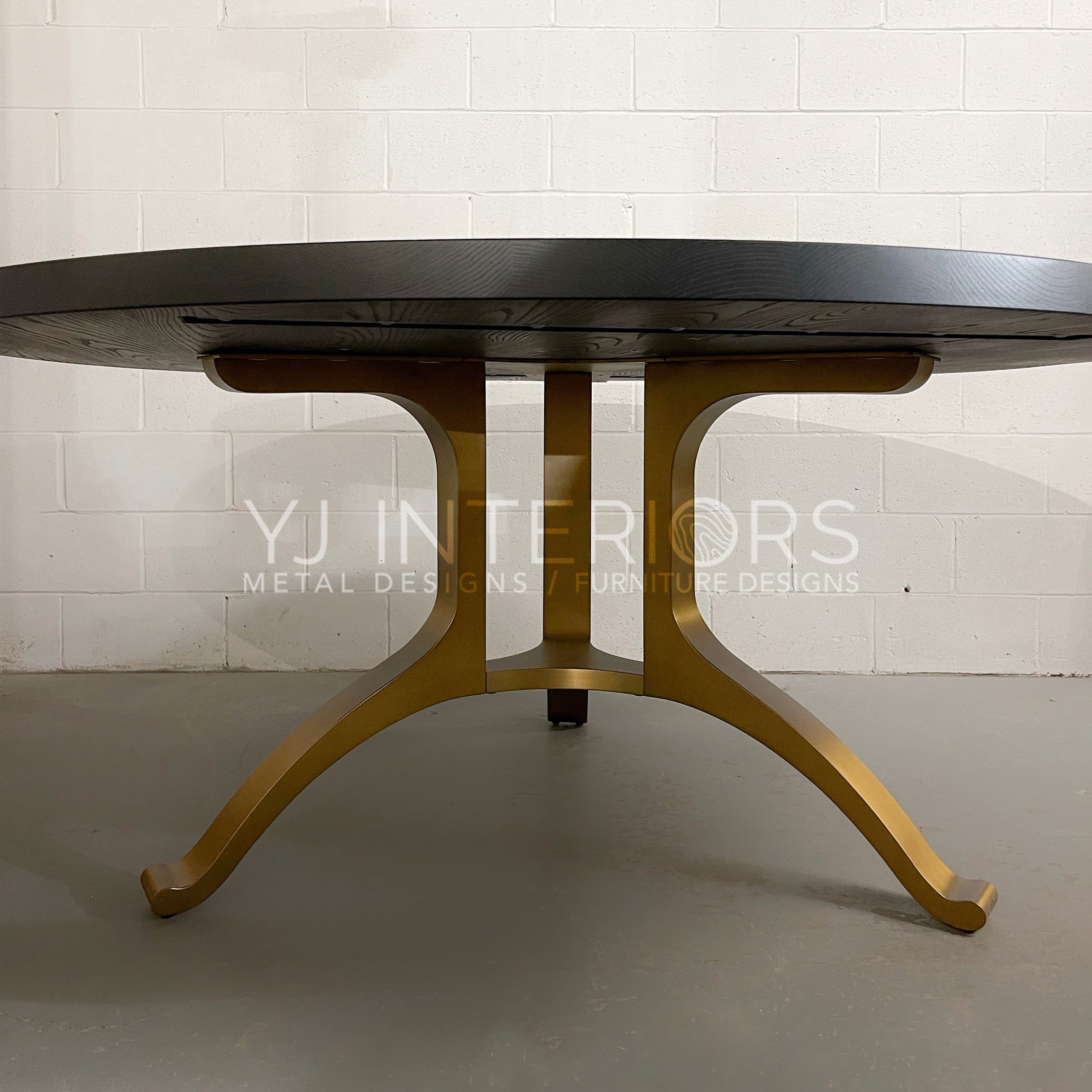 Carbon Black Brass Tripod Wishbone Table