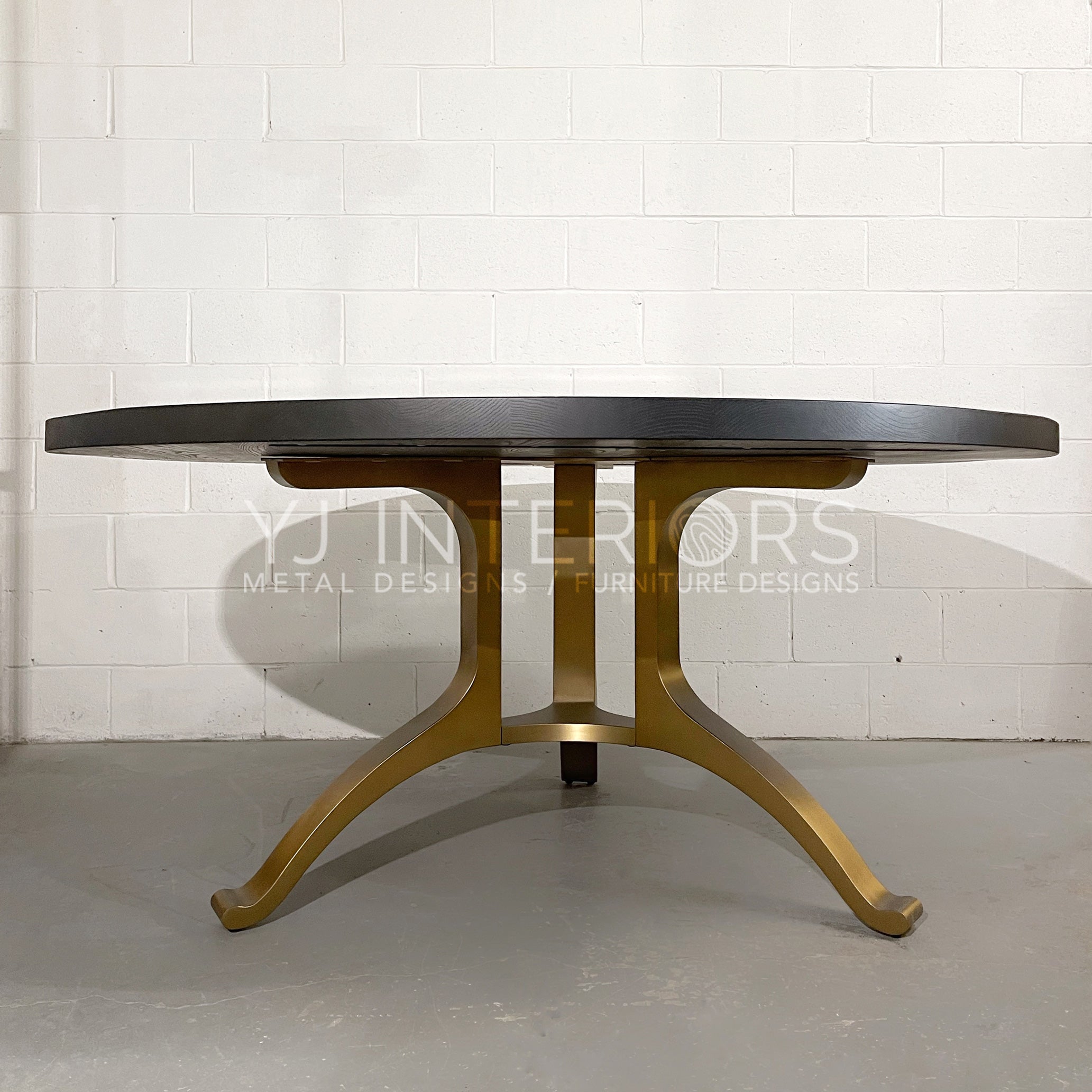 Carbon Black Brass Tripod Wishbone Table