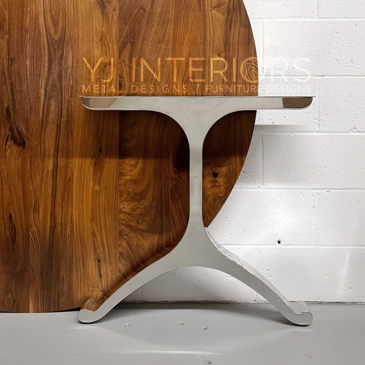 Mirror chrome Y-shape wishbone table legs 29x28