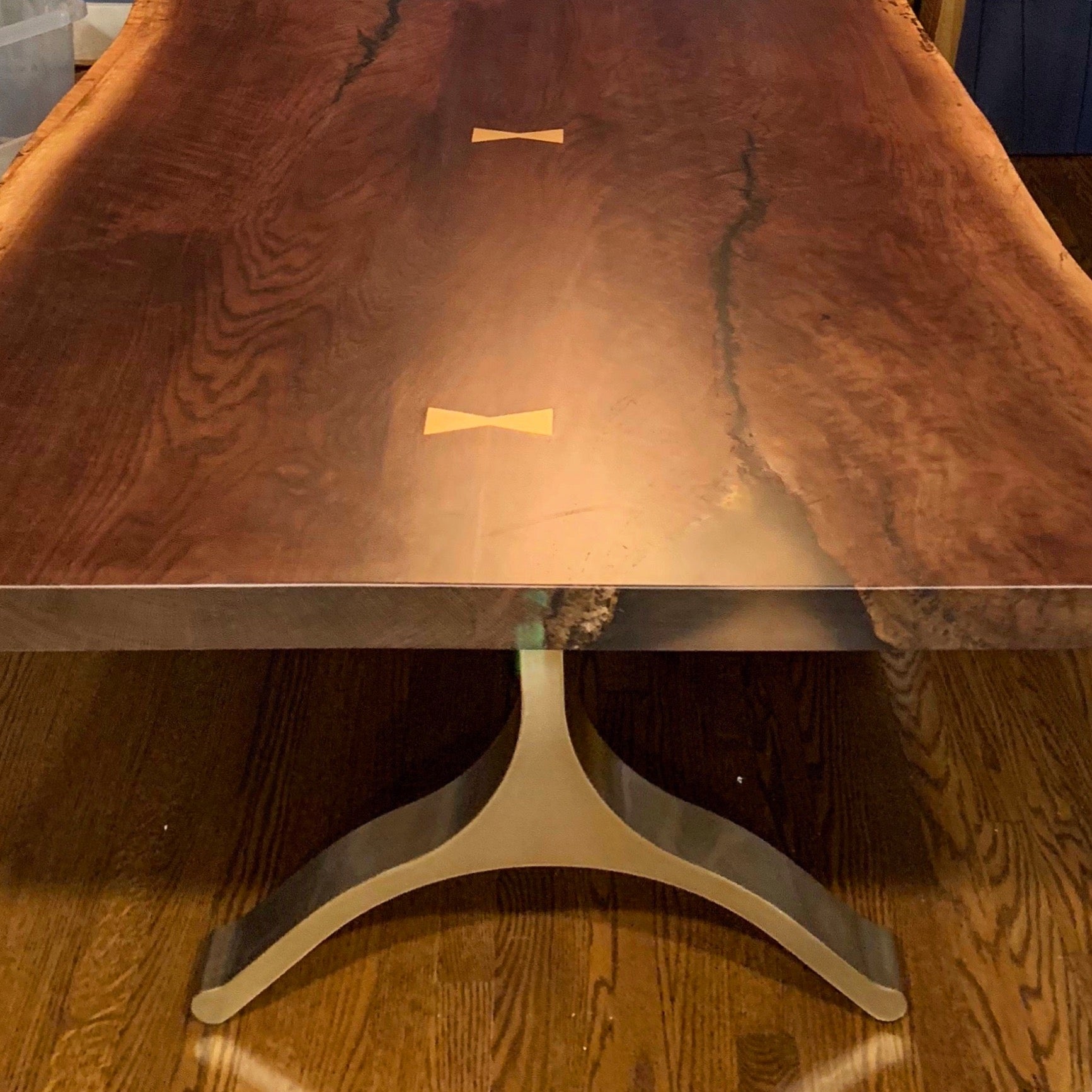 Live Edge Black Walnut Table & Wishbone Legs