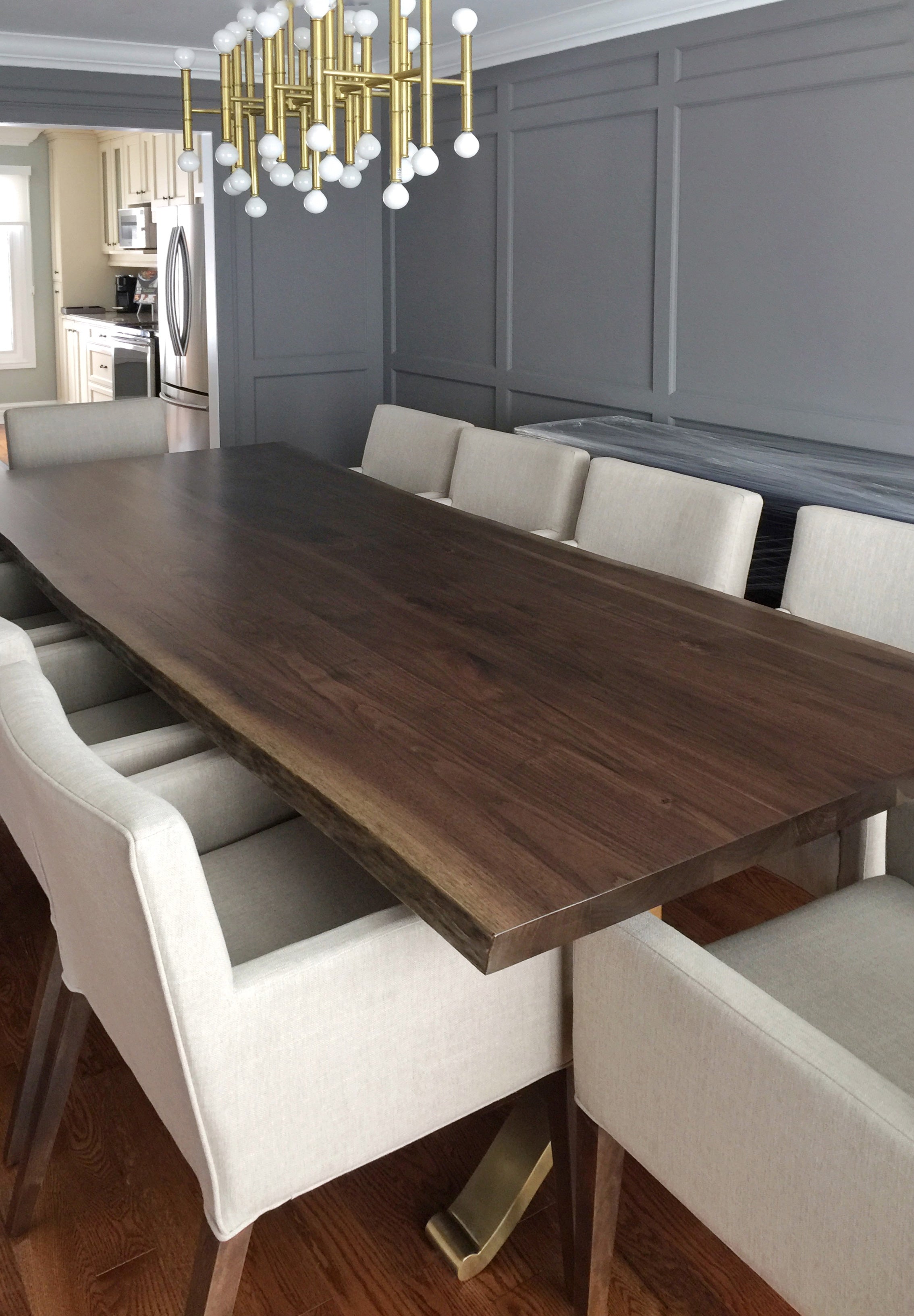 Live Edge Black Walnut Table & Wishbone Legs