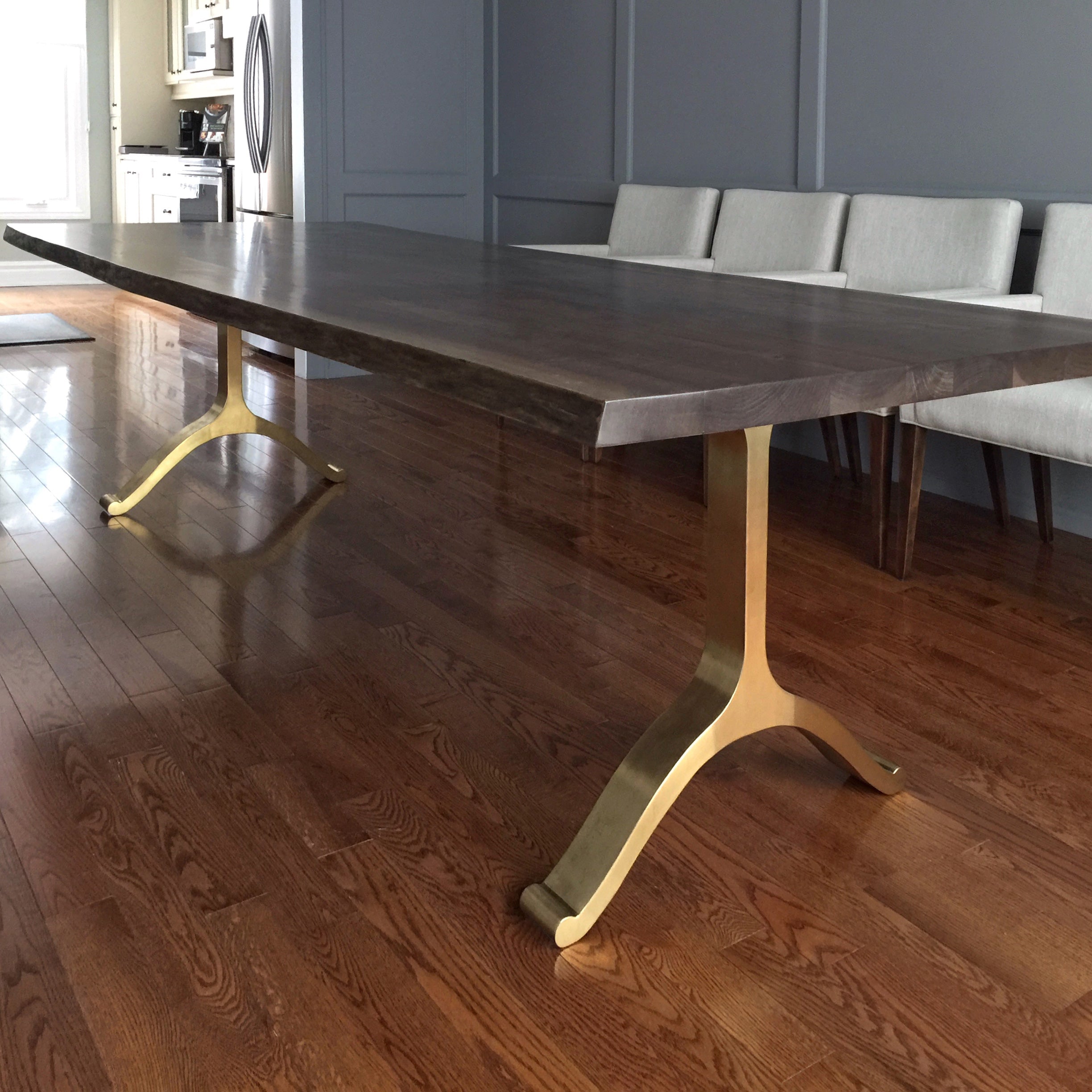 Live Edge Black Walnut Table & Wishbone Legs