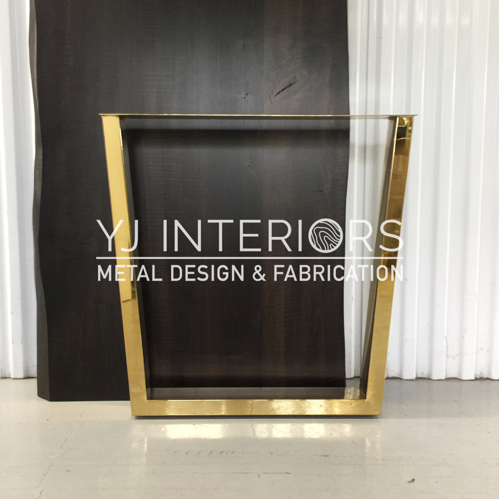 The Trapezoid Gold Brass Mirror Chrome Finish