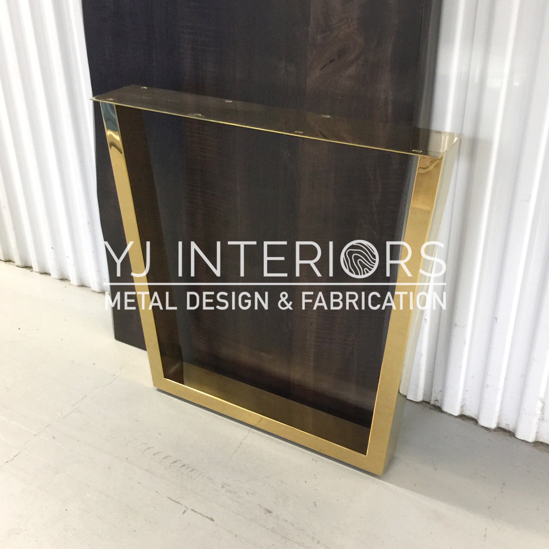 The Trapezoid Gold Brass Mirror Chrome Finish