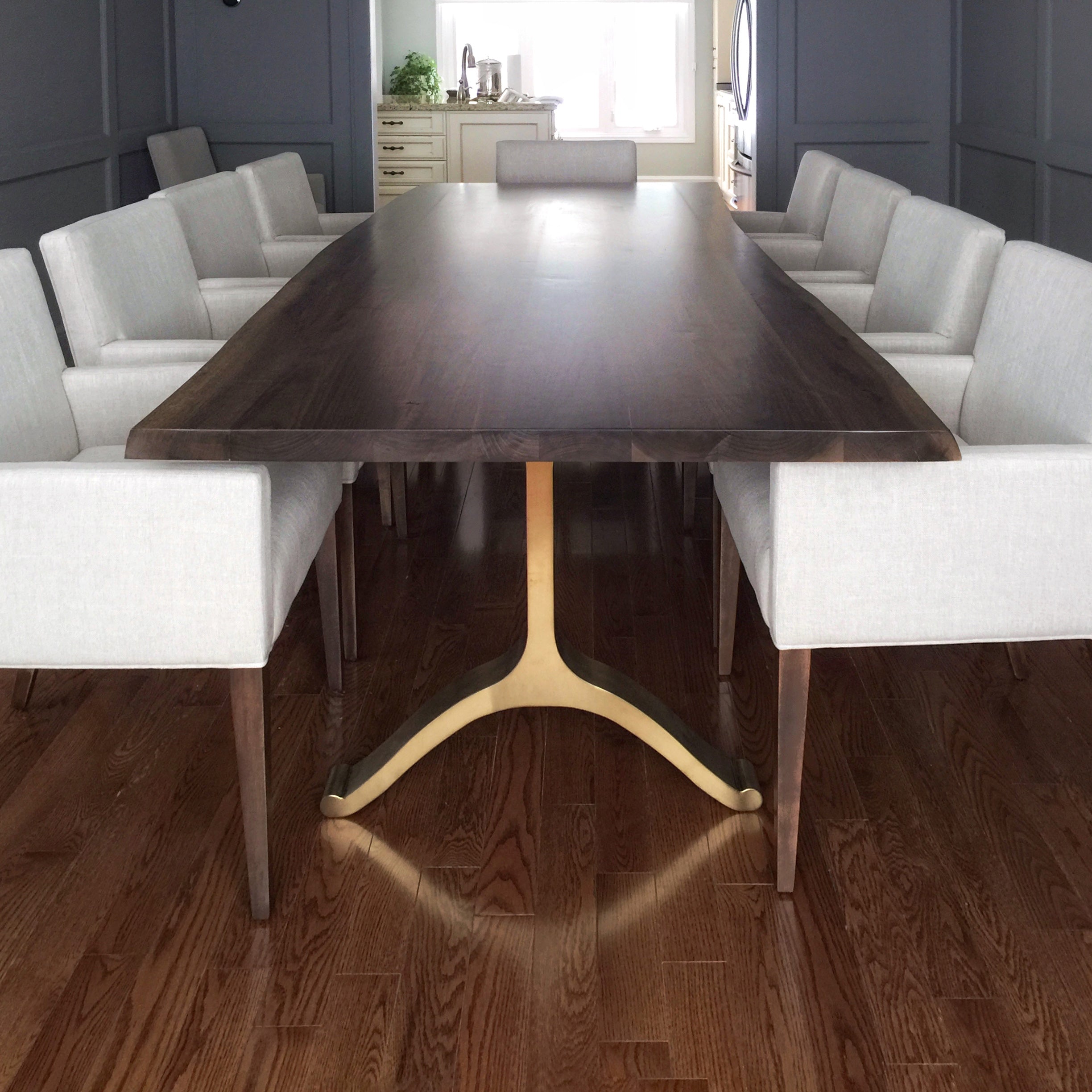 Live Edge Black Walnut Table & Wishbone Legs