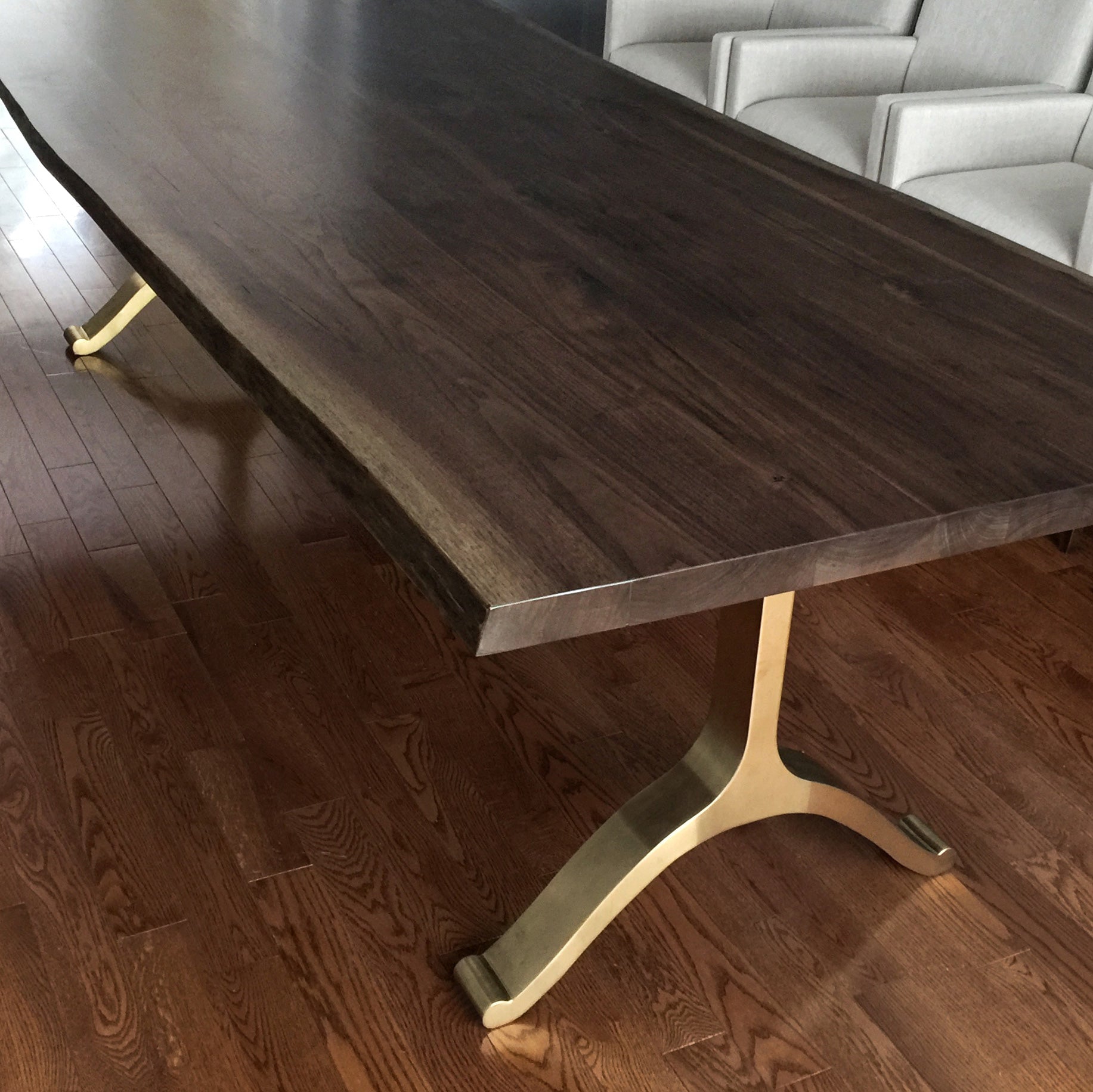 Live Edge Black Walnut Table & Wishbone Legs