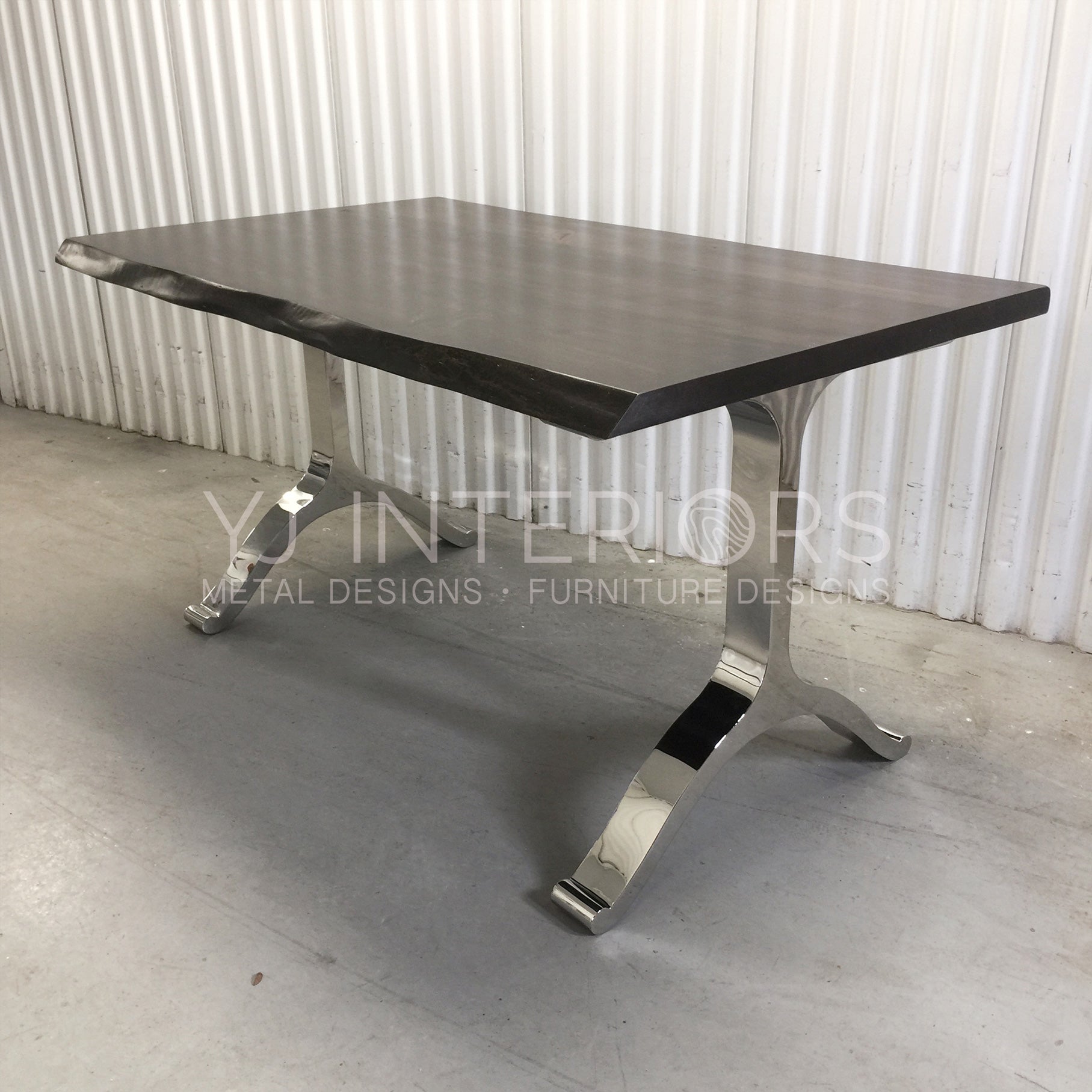 Live Edge Black Walnut Table & Wishbone Legs