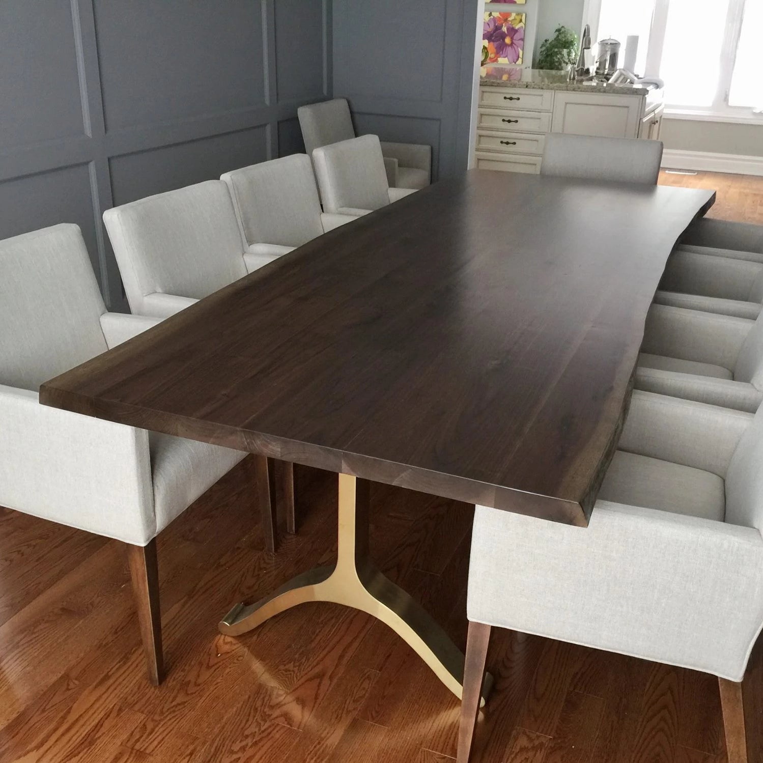 Live Edge Black Walnut Table & Wishbone Legs
