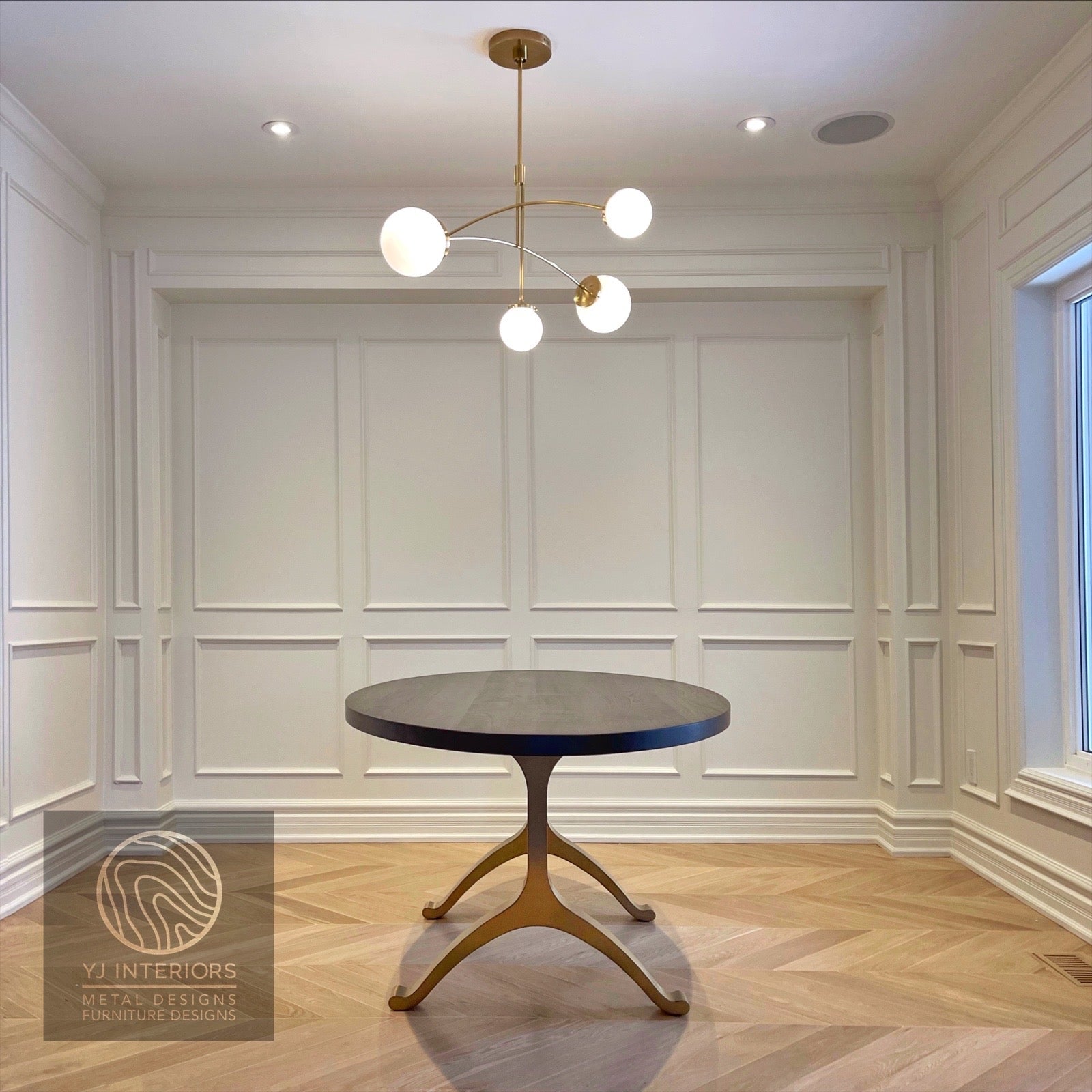 oval bronze wishbone dining table