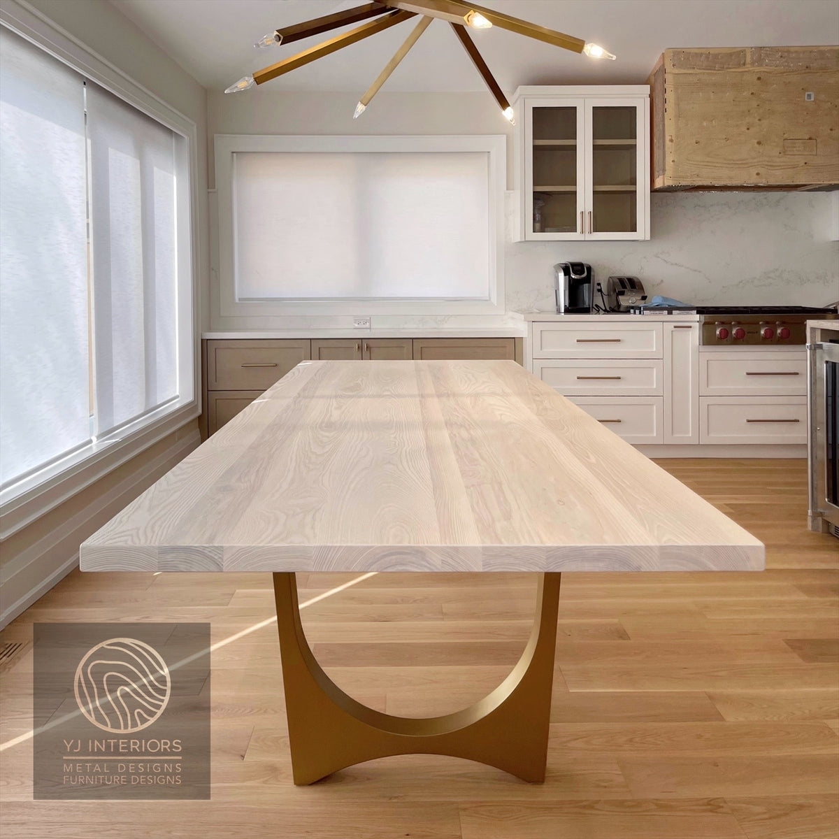 Cashmere White Brass Tunnel Table – yjinteriors