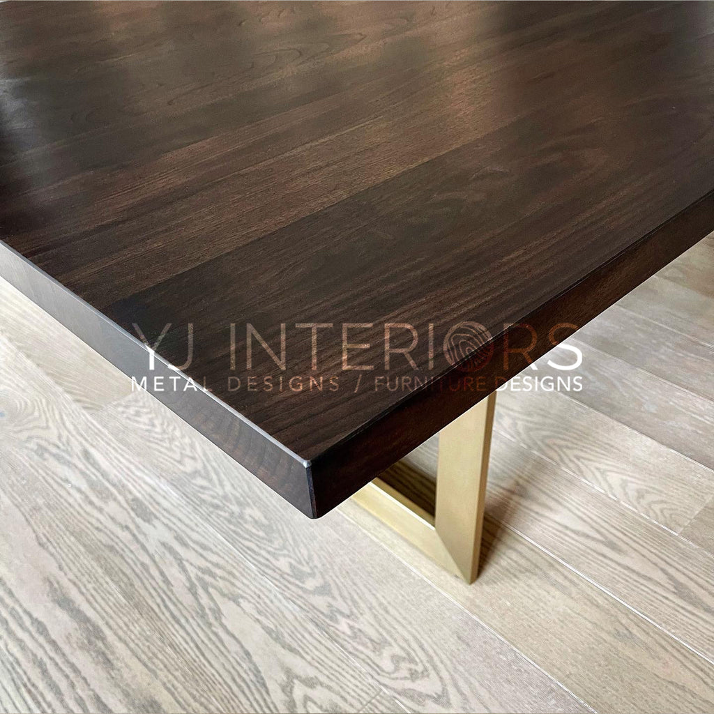 Roasted Brown Walnut Trio Dining Table