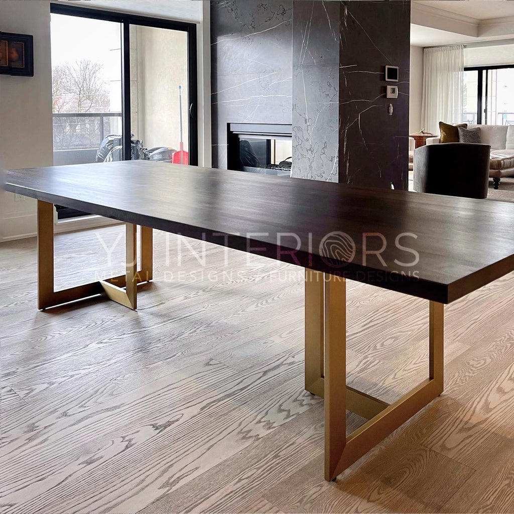 Roasted Brown Walnut Trio Dining Table