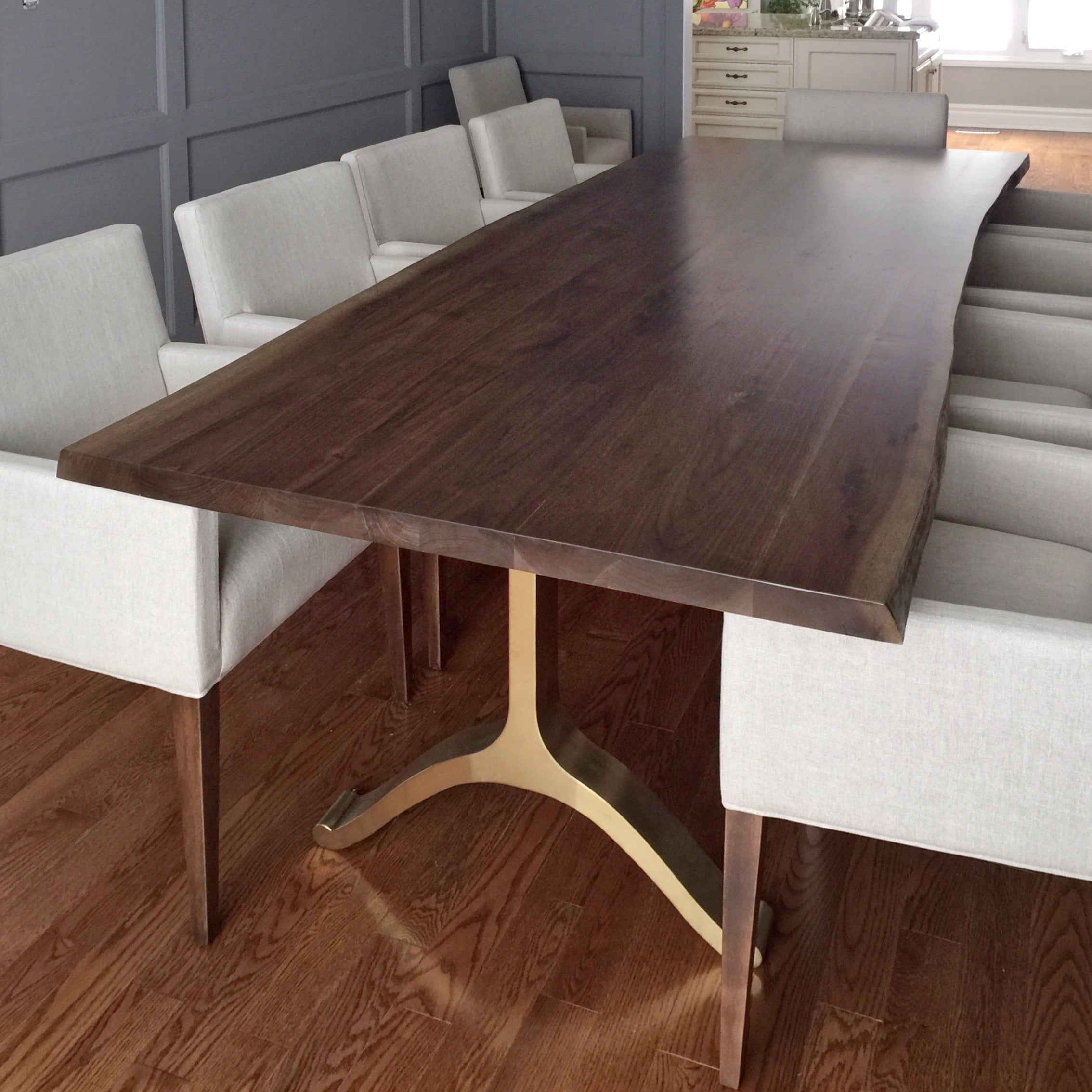 Live Edge Black Walnut Table & Wishbone Legs