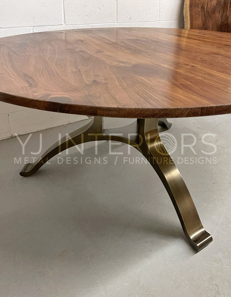 Round Bronze Wishbone Table