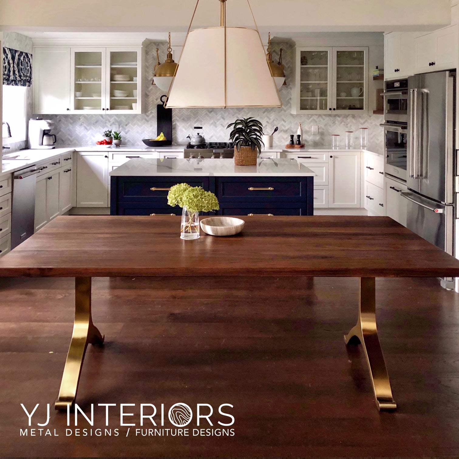 bronze wishbone dining table