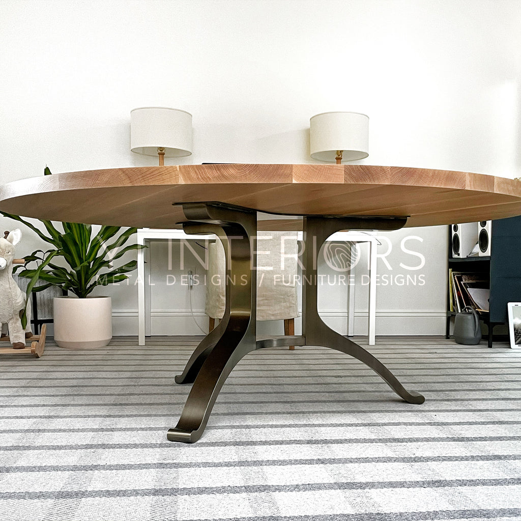 Round Bronze Wishbone Table