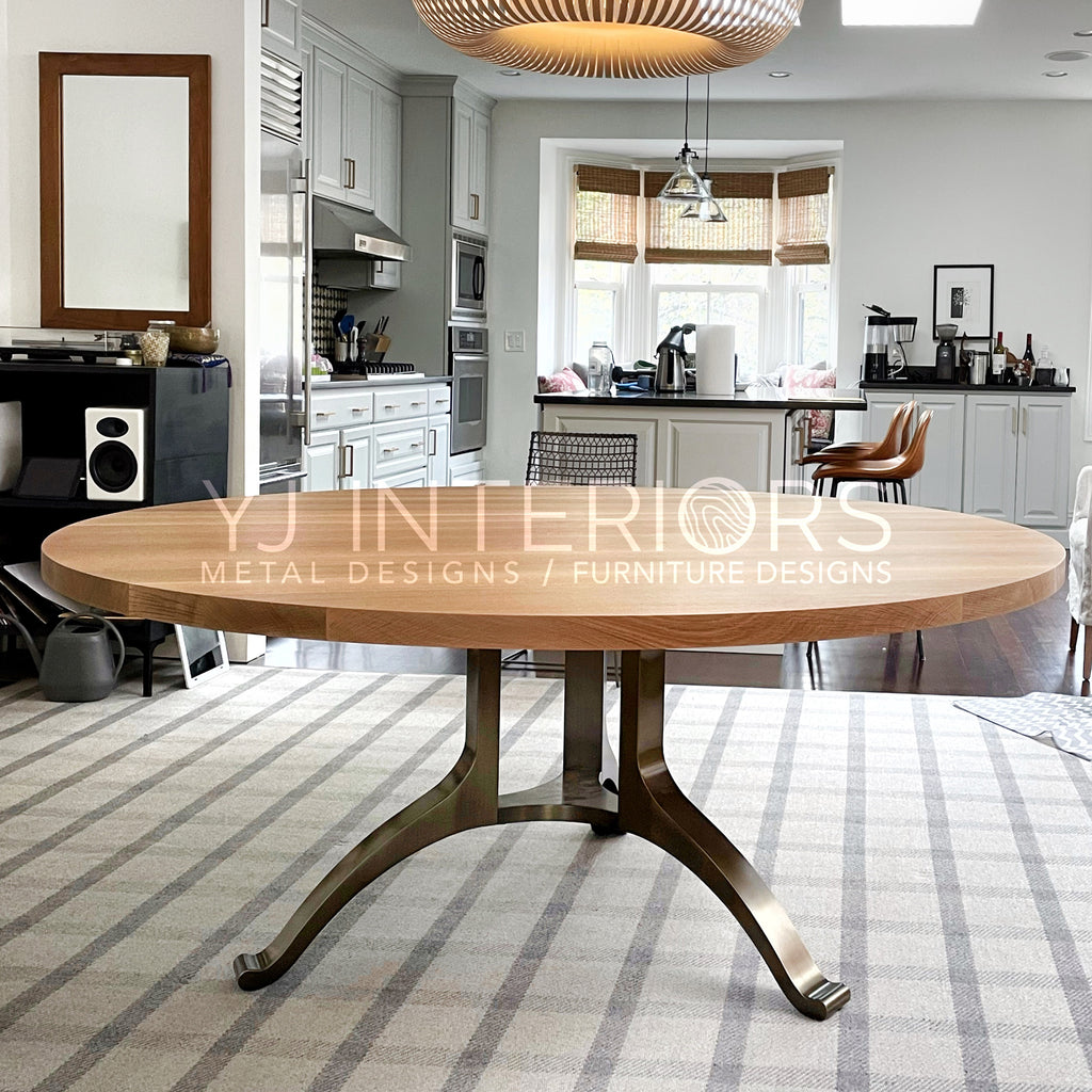 Round Bronze Wishbone Table